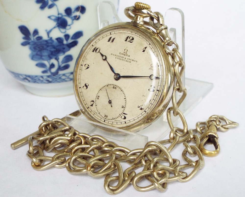 1930s Omega pocket watch and chain