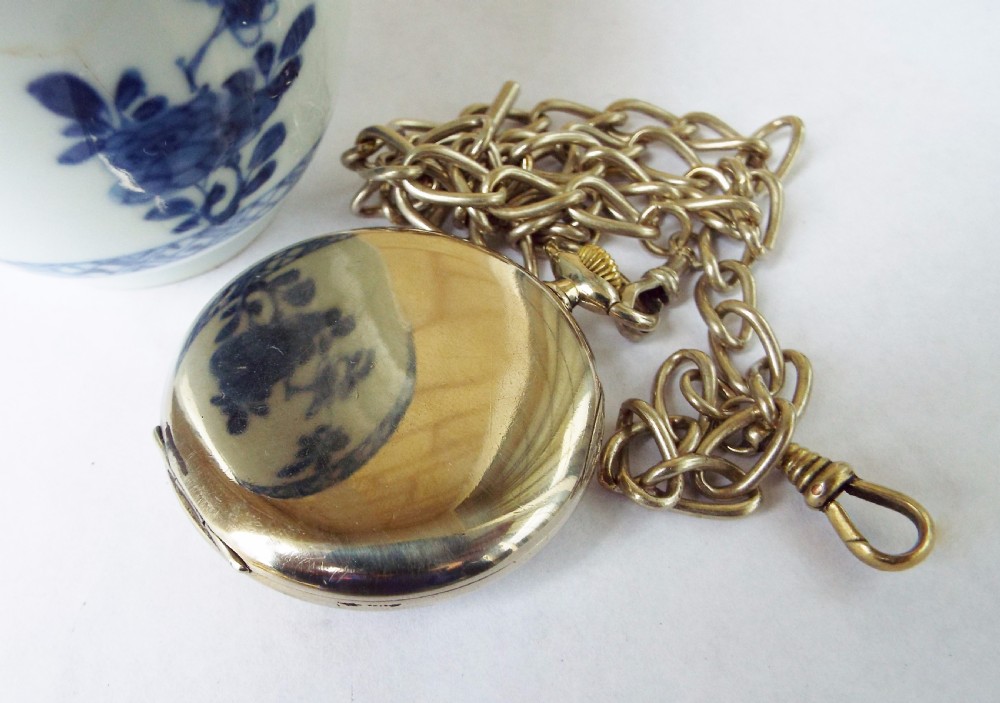 1930s Omega pocket watch and chain View III