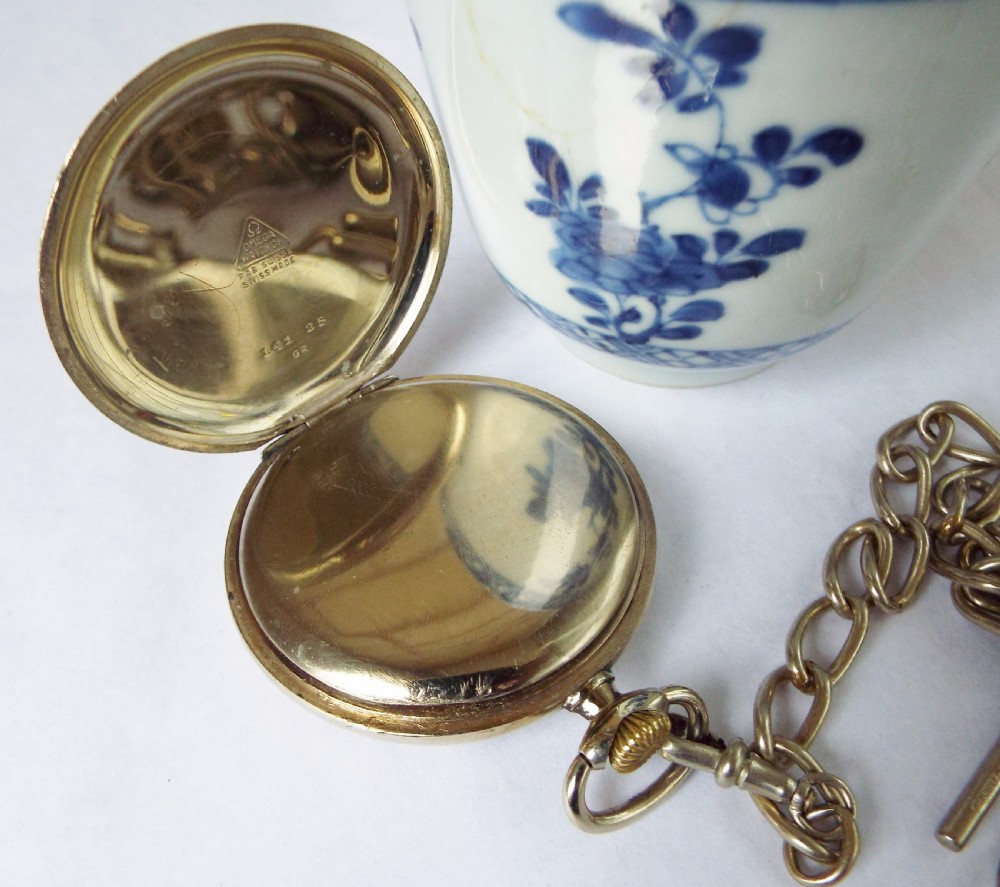 1930s Omega pocket watch and chain View IV
