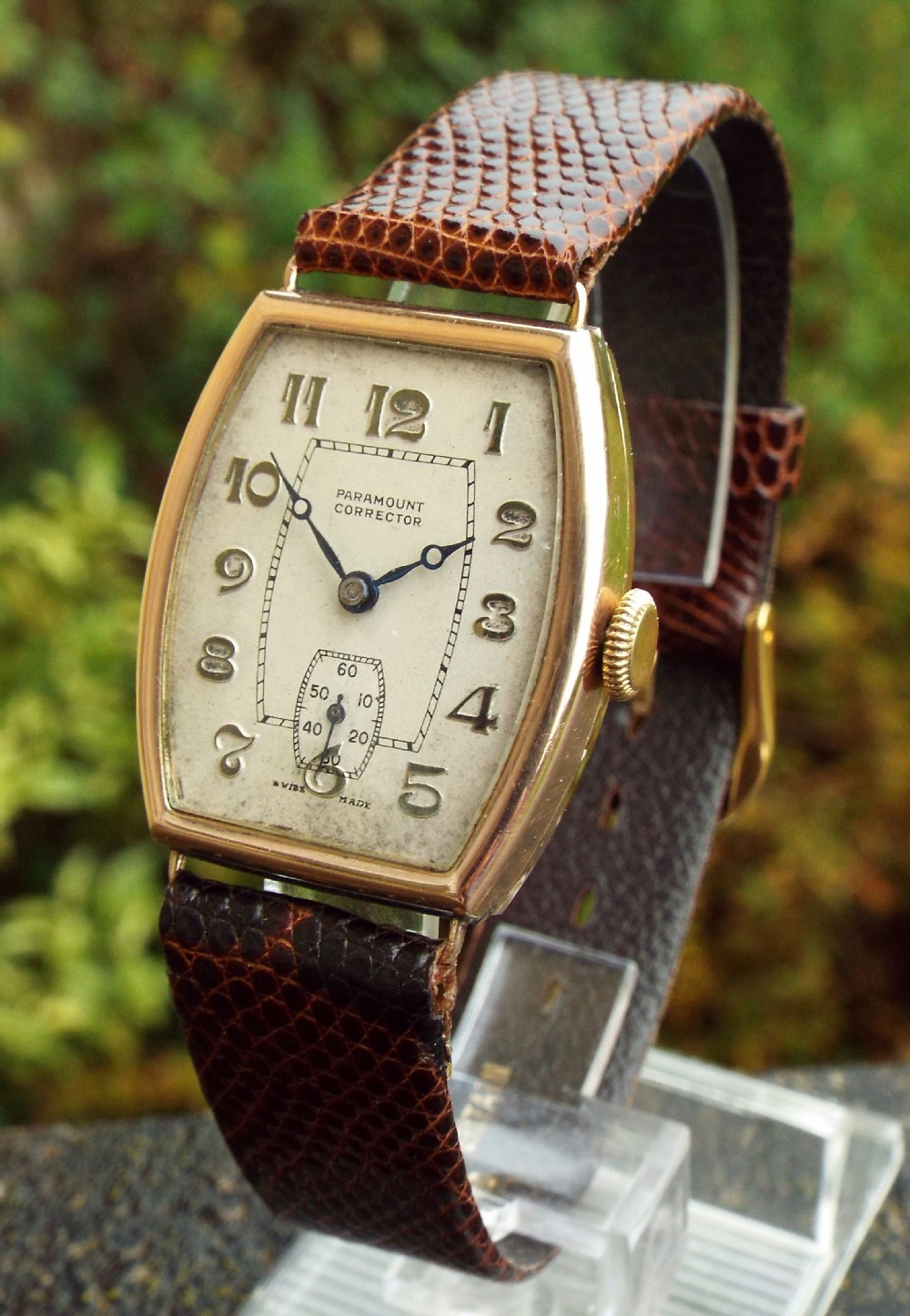 Gents 9ct rose gold Paramount Corrector wristwatch