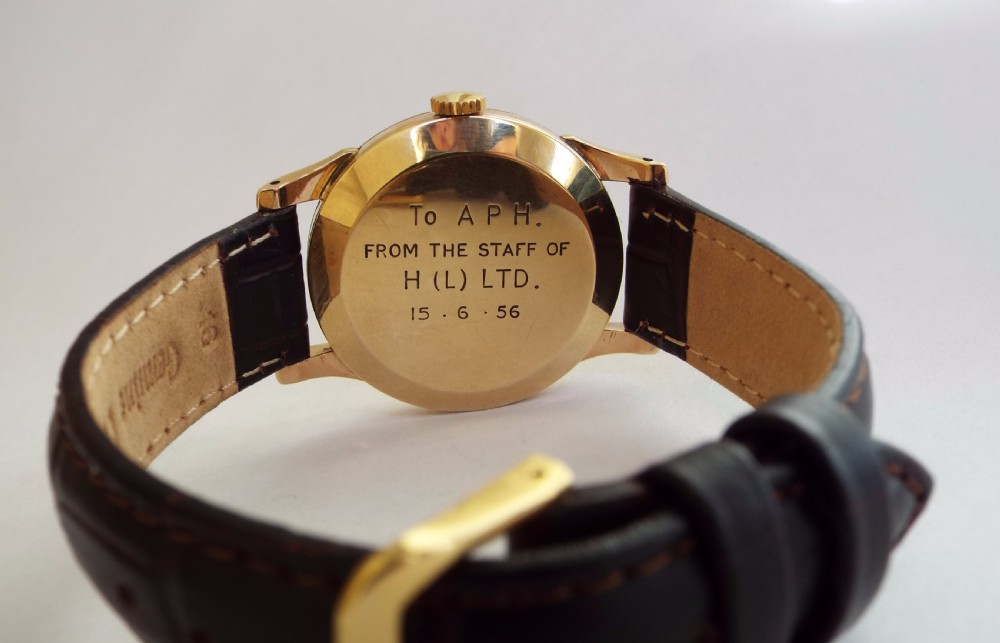 Gents 9ct gold Smiths De Luxe wristwatch, 1955 View VI