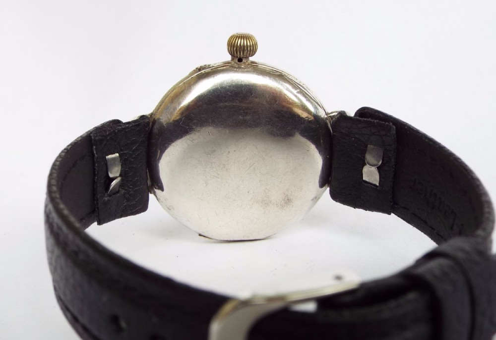 Gents 1910 silver IWC trench watch View III