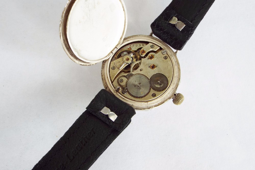 Gents 1910 silver IWC trench watch View V