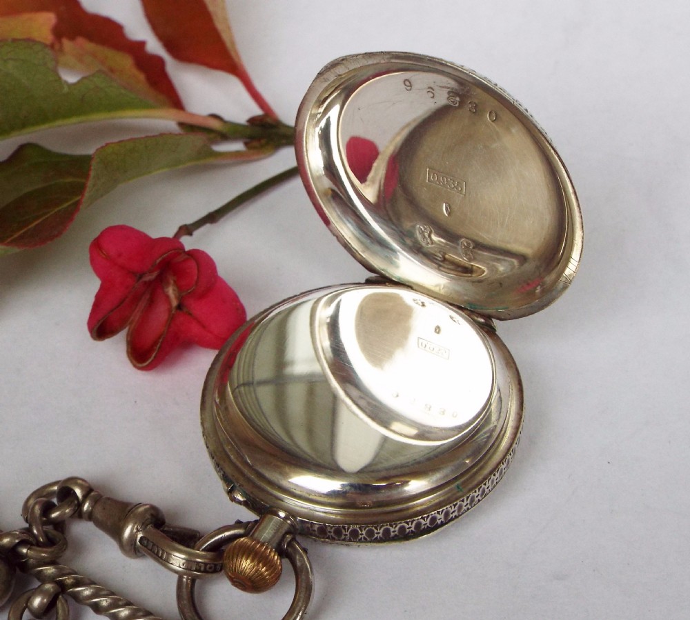 A lady’s Swiss fob watch with albertina, c1900 View V