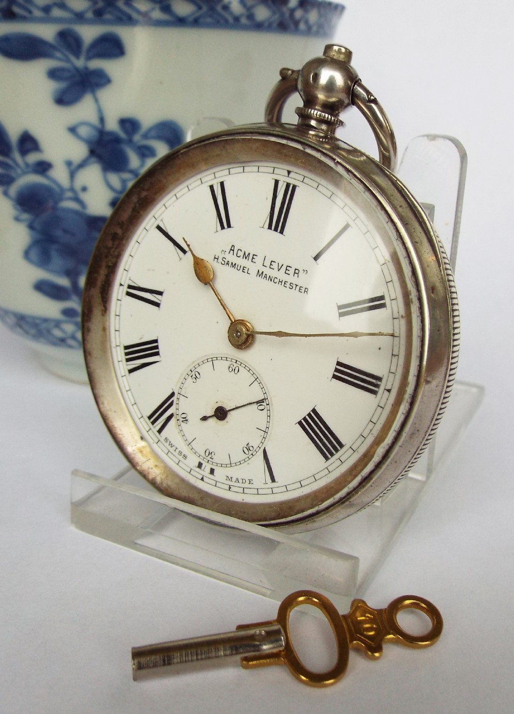 Antique silver 'Acme Lever' pocket watch 