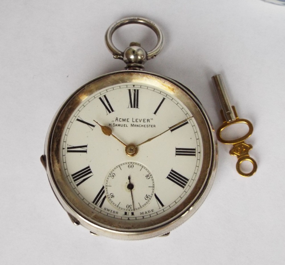 Antique silver 'Acme Lever' pocket watch  View II