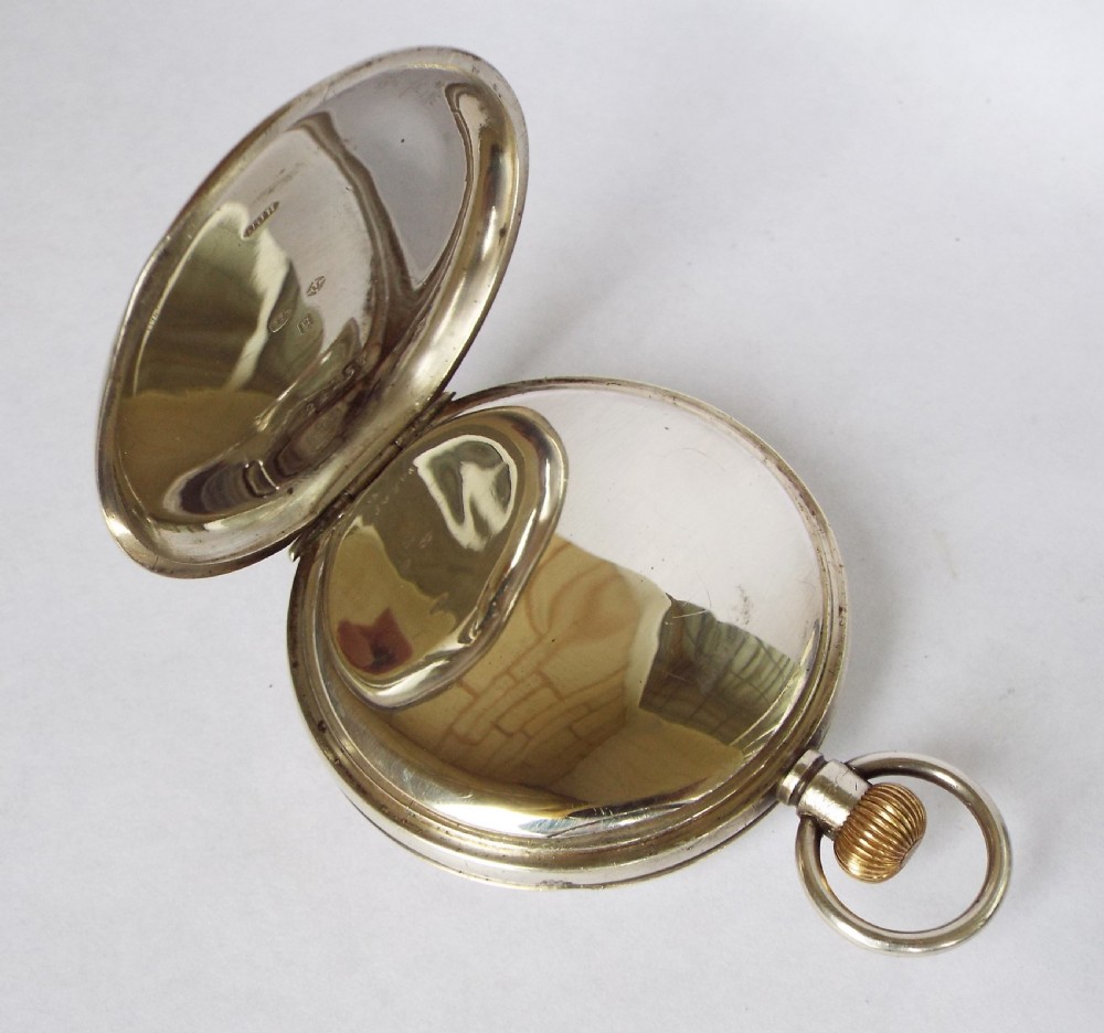 Antique 1918 silver  Elgin half hunter pocket watch View IV
