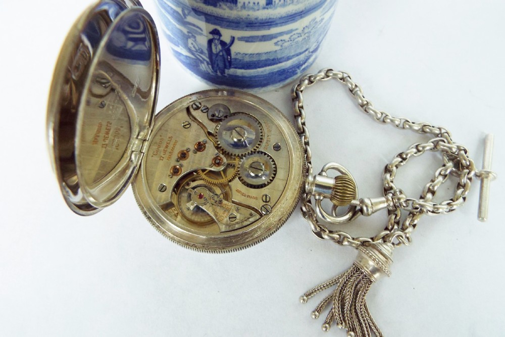 Antique silver Cudos pocket watch by H J Cooper View V