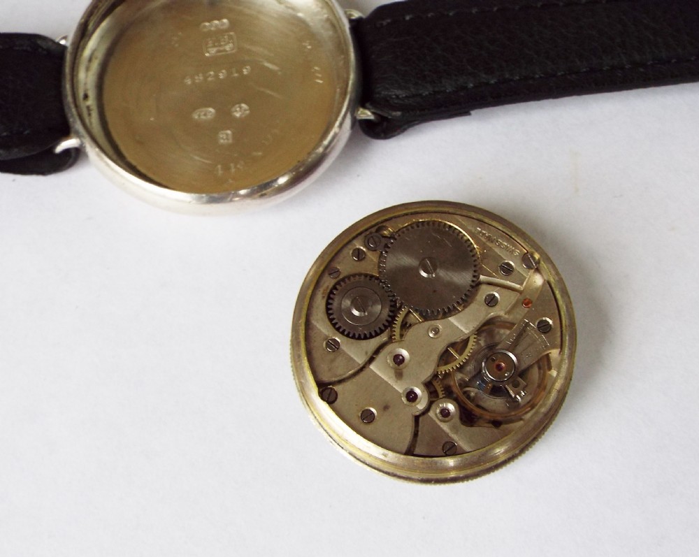 Antique Borgel cased silver trench watch, 1916 View V