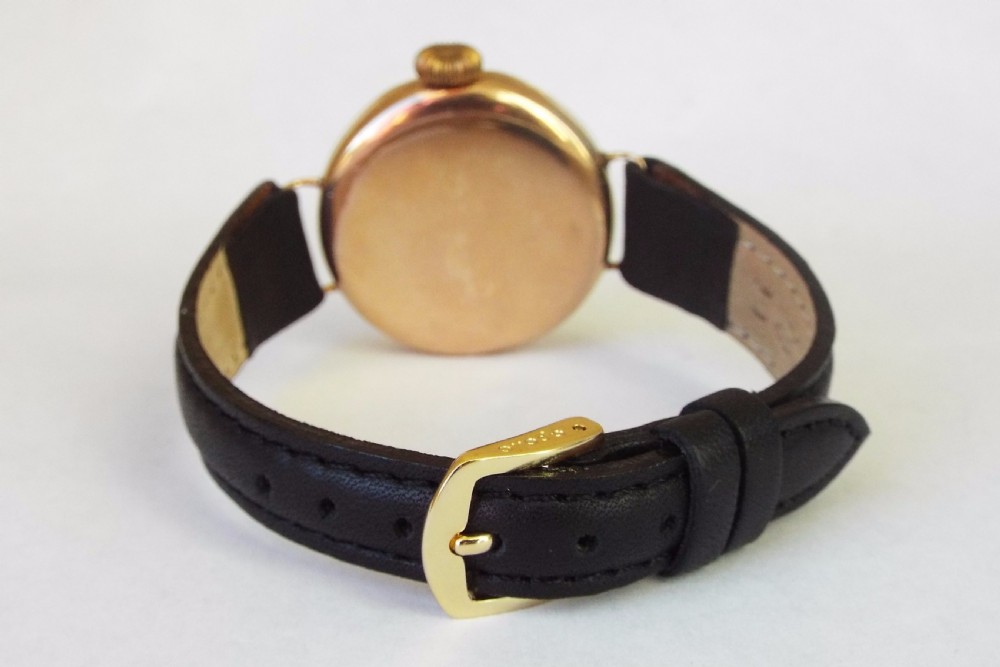 9ct gold Accurate wrist watch by H Samuel, 1927 View V