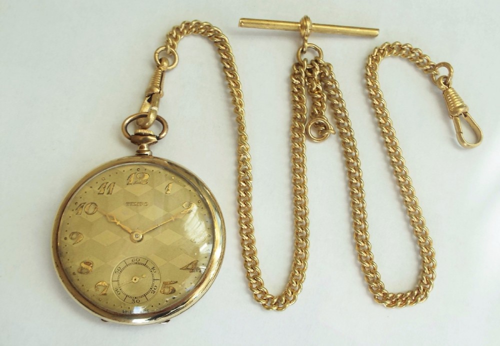 1930s Tempo pocket watch with chain View II