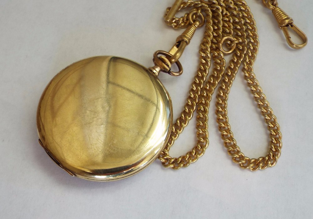 1930s Tempo pocket watch with chain View III