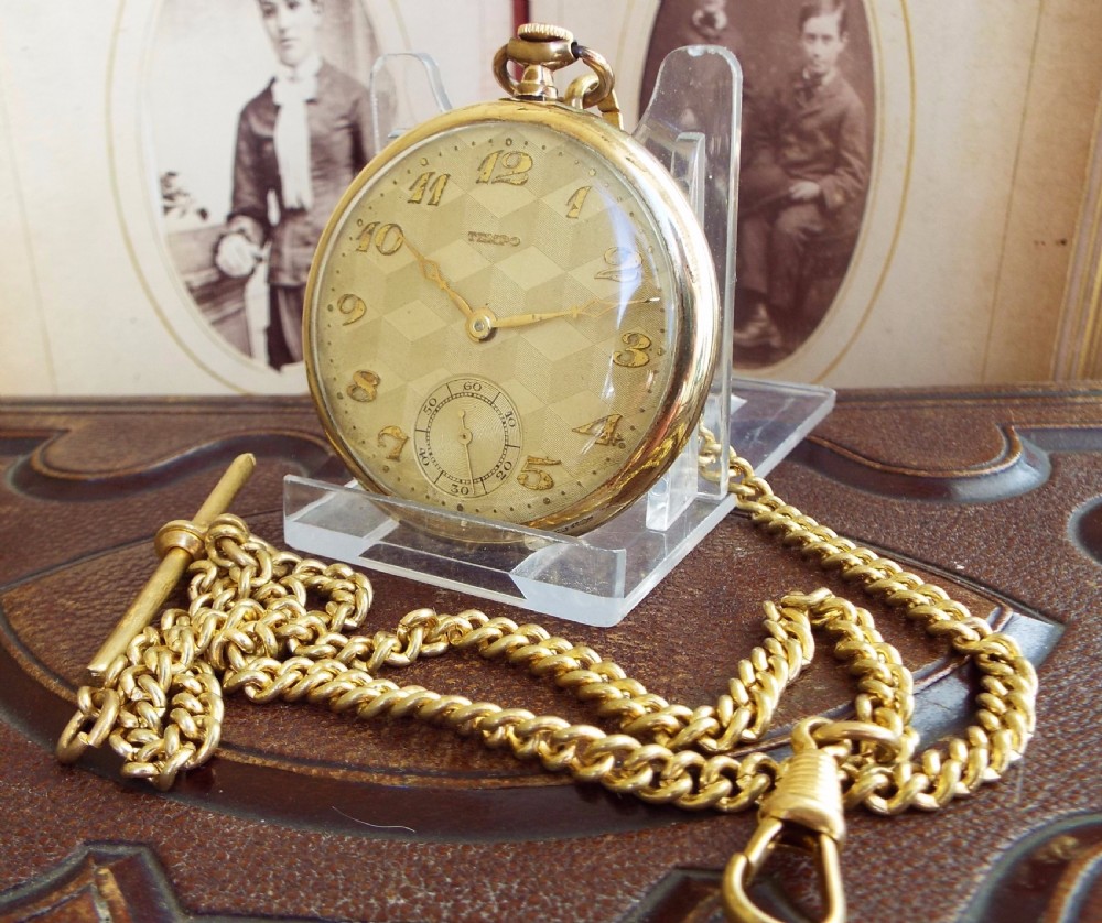 1930s Tempo pocket watch with chain View IV