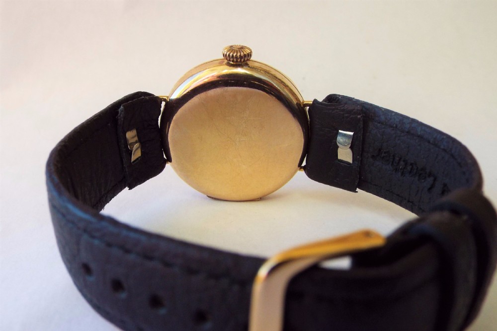 Gents 9ct gold Swiss wrist watch, 1922 View III