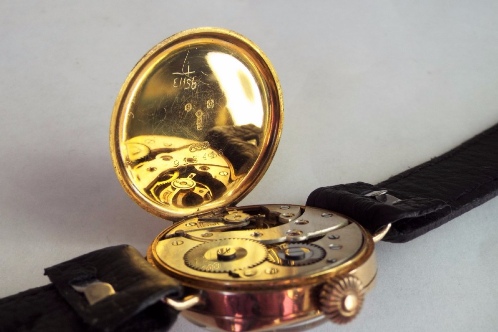 Gents 9ct gold Swiss wrist watch, 1922 View VI