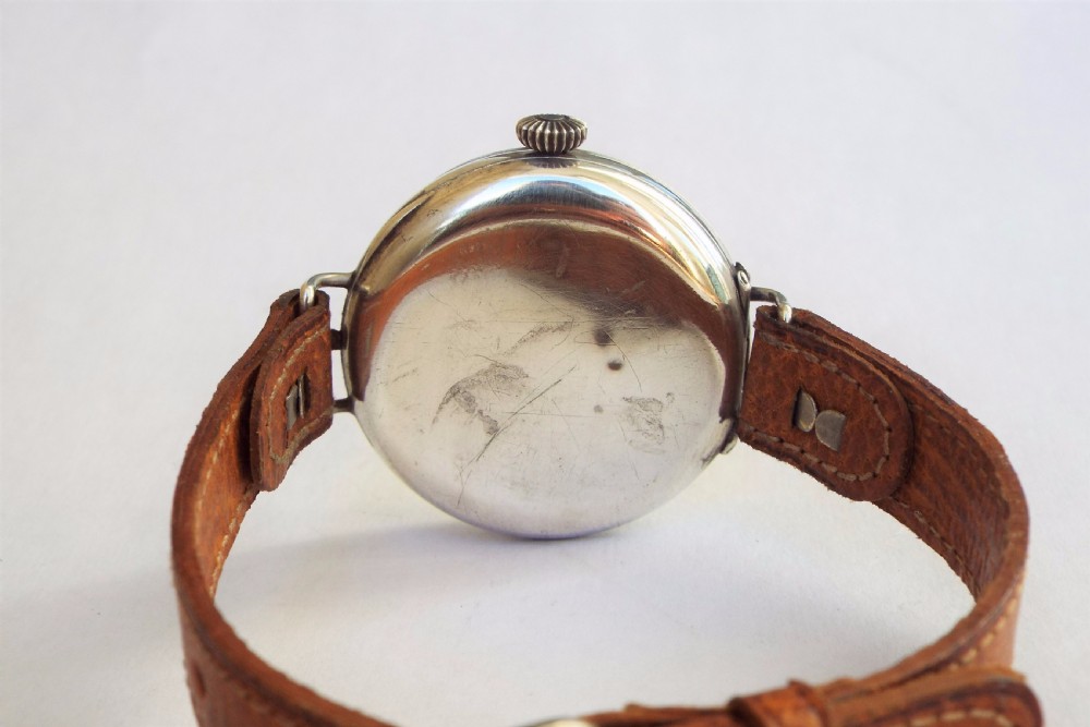 WW1 Officer's silver full hunter wrist watch, 1917 View III