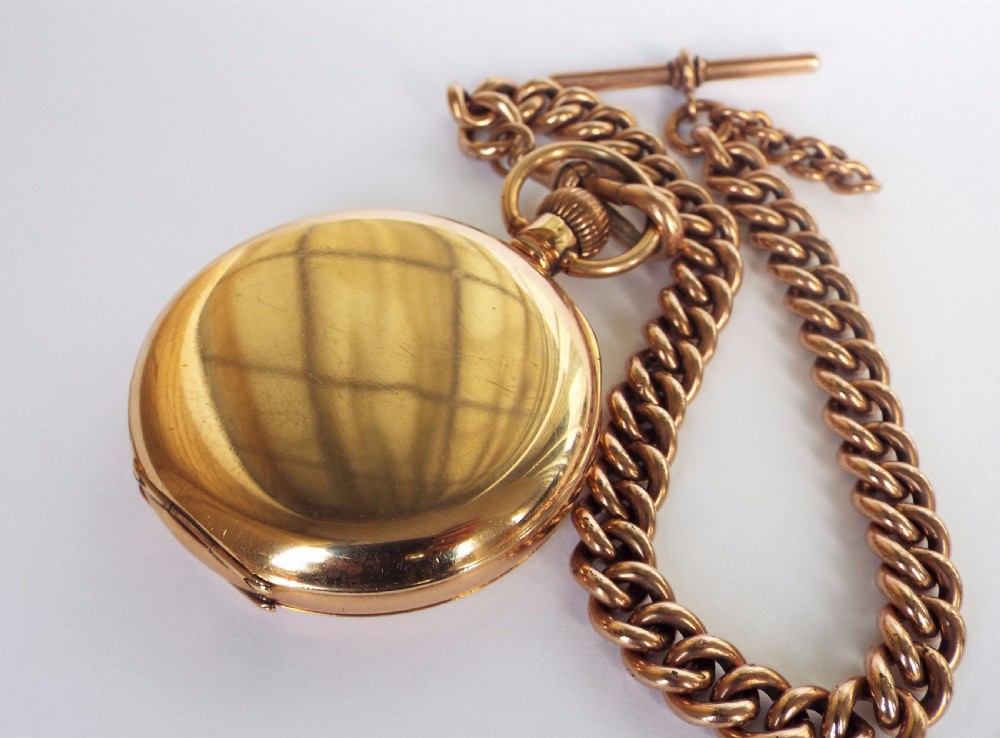 1908 Waltham Traveler pocket watch and chain View IV