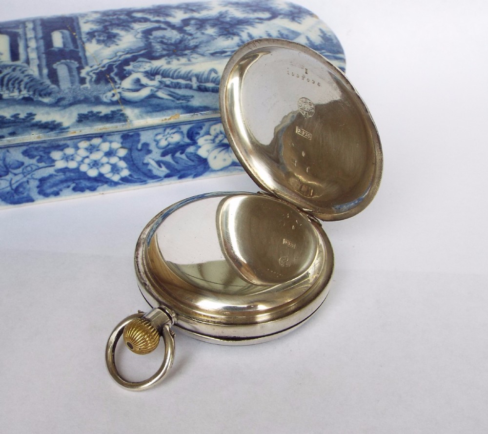 Antique silver Omega pocket watch, c1910s View IV