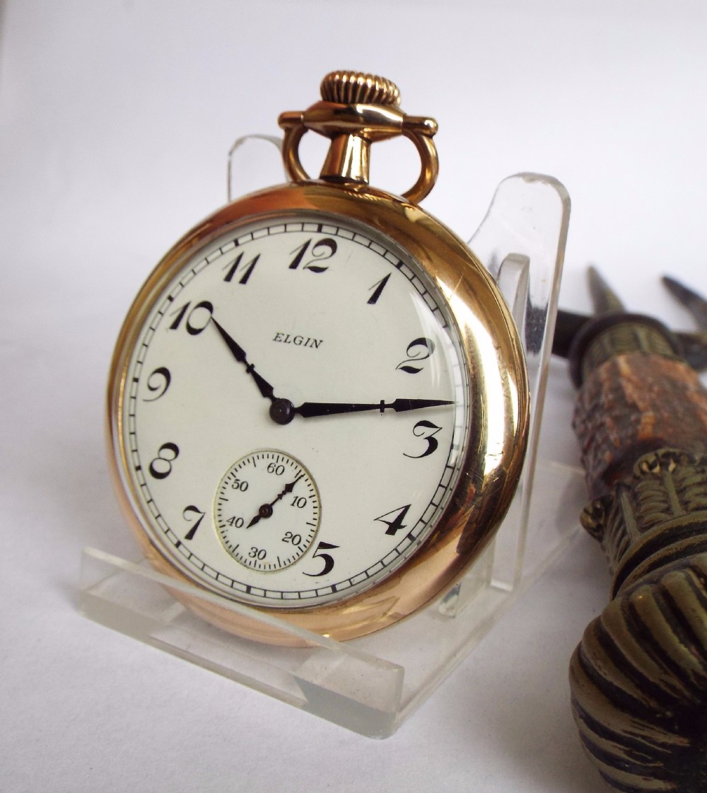 Elgin gold plated pocket watch, 1927