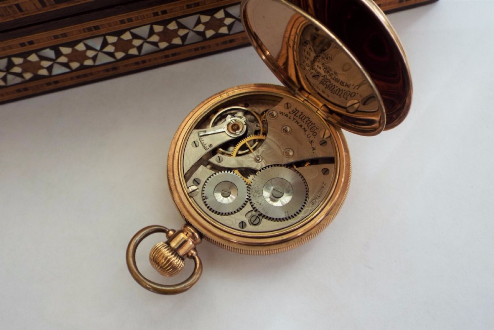 1921 Waltham gold plated pocket watch View III