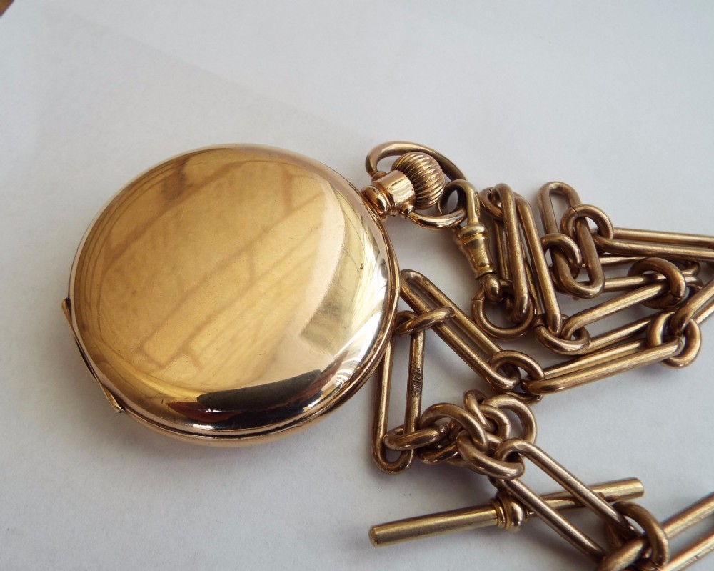 1930s gold plated pocket watch and albert View IV