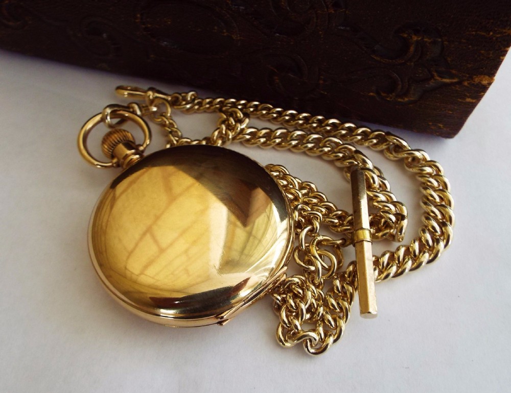 1905 Waltham hunter watch & silver gilt albert View IV