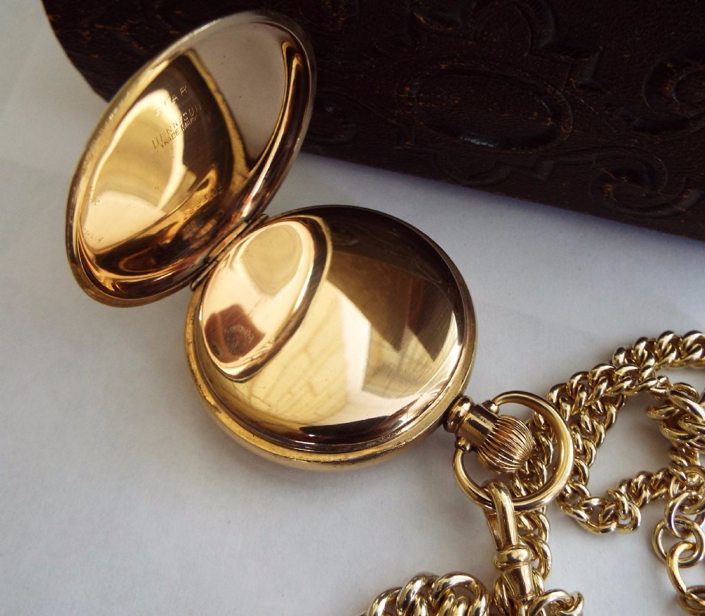 1905 Waltham hunter watch & silver gilt albert View V