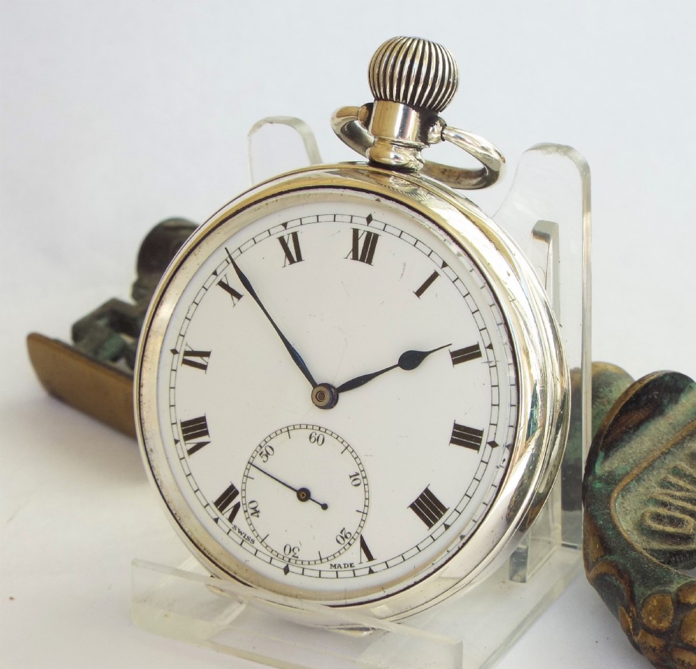 1921 'Geddes Axe' silver pocket watch, military