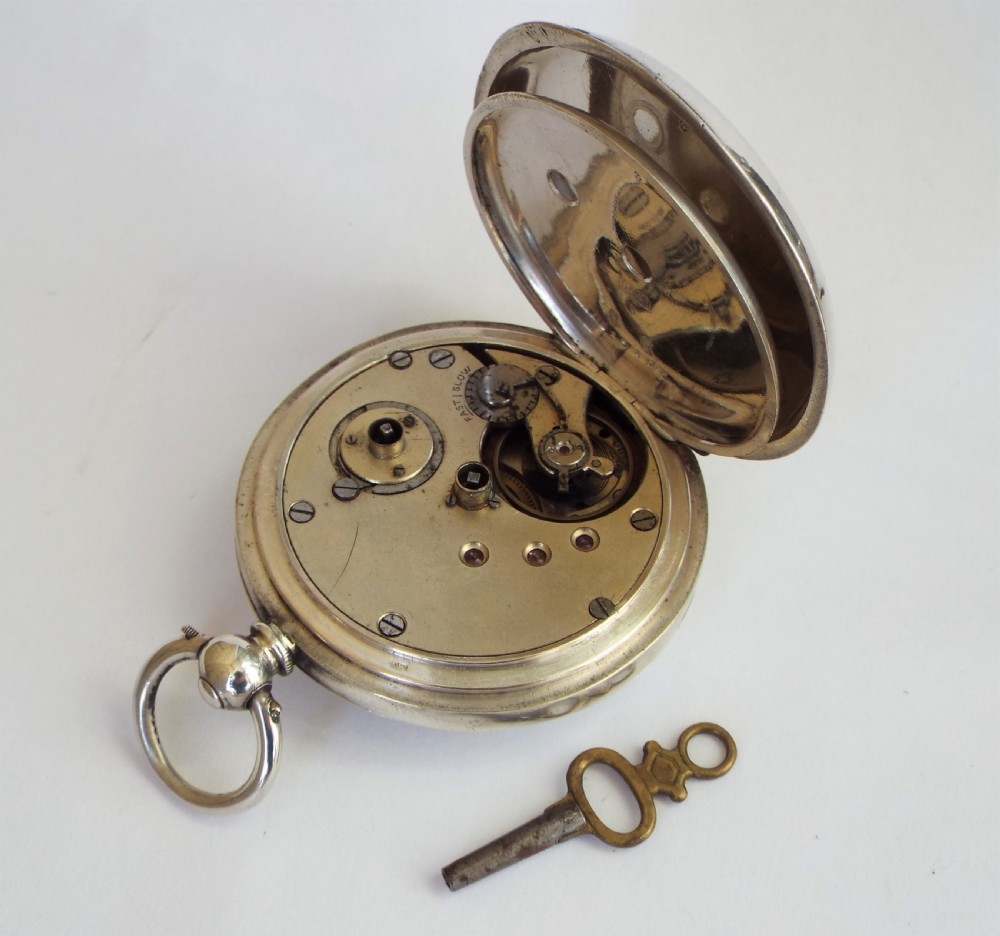 An antique silver half hunter pocket watch View III