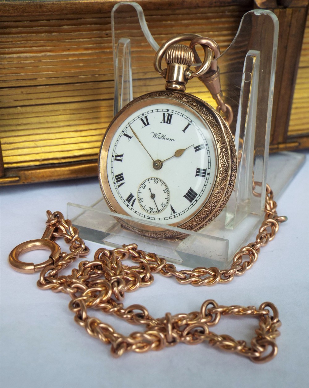 Ladies antique Waltham fob watch with albertina