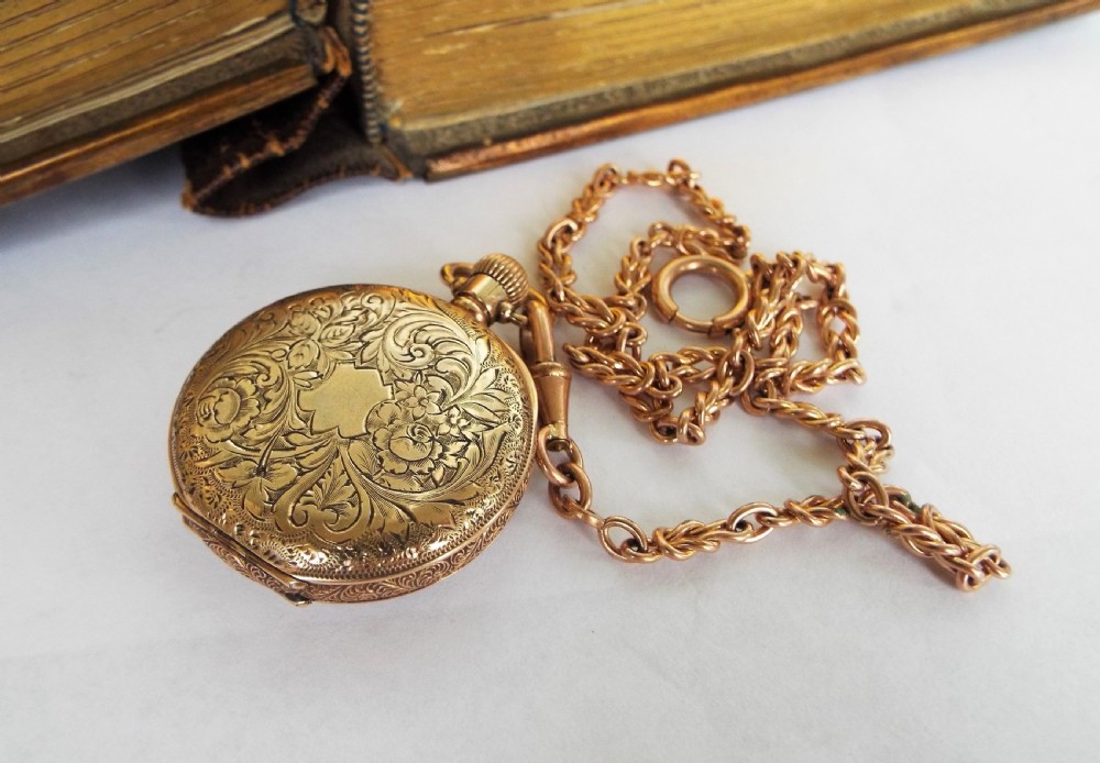 Ladies antique Waltham fob watch with albertina View IV