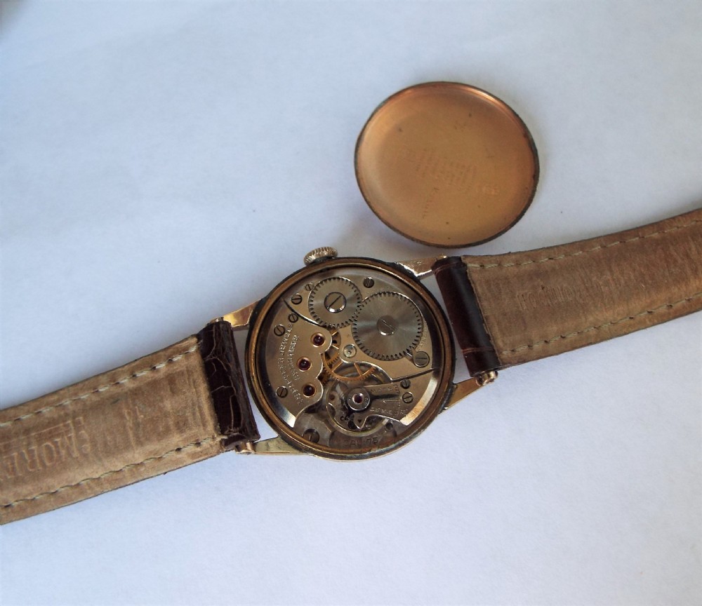Mid-size gold plated Movado wrist watch, c1940 View V