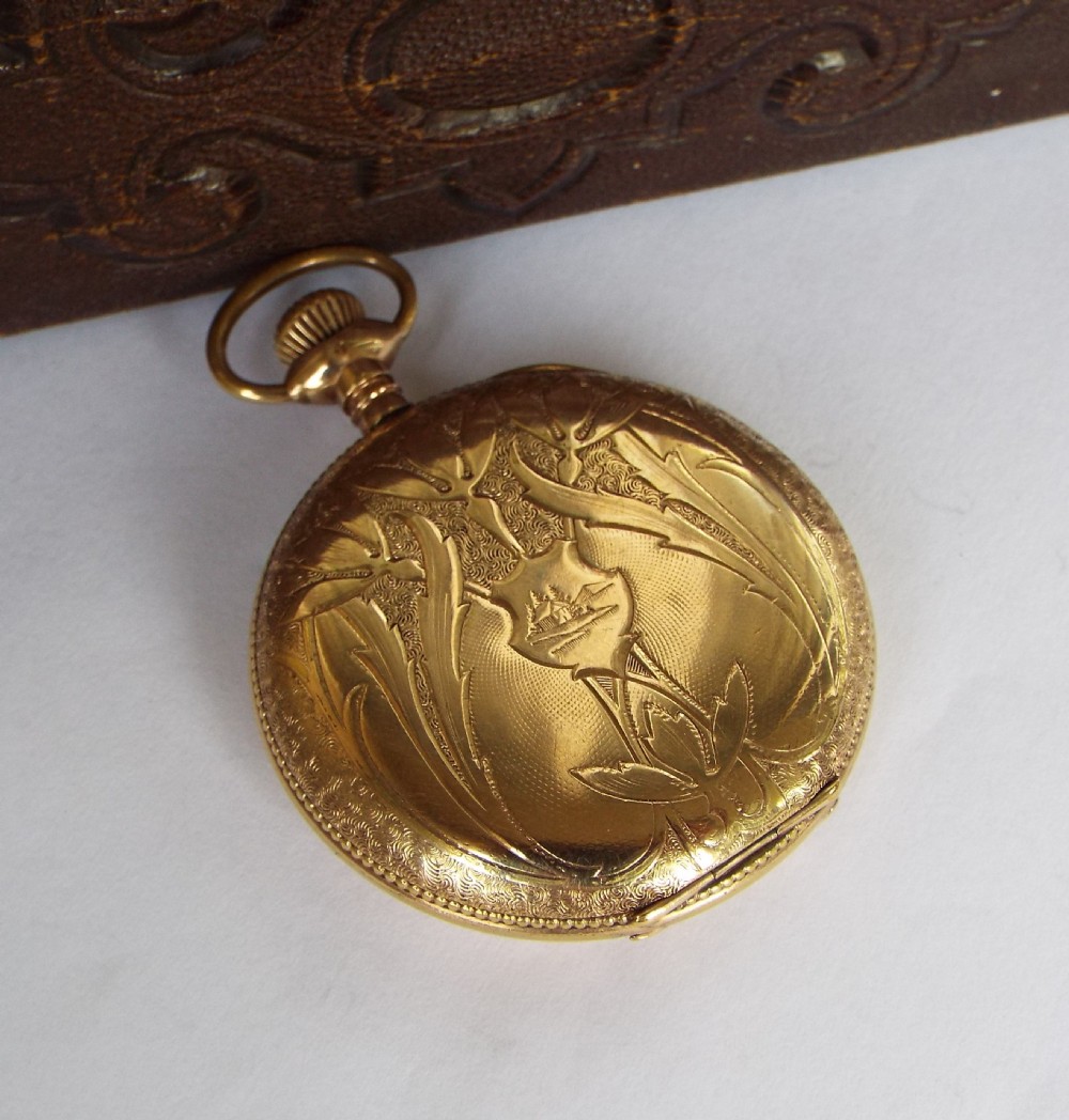 Art Nouveau Waltham full hunter pocket watch