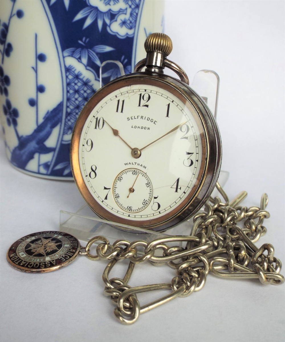 1906 Waltham pocket watch for Selfridge of London