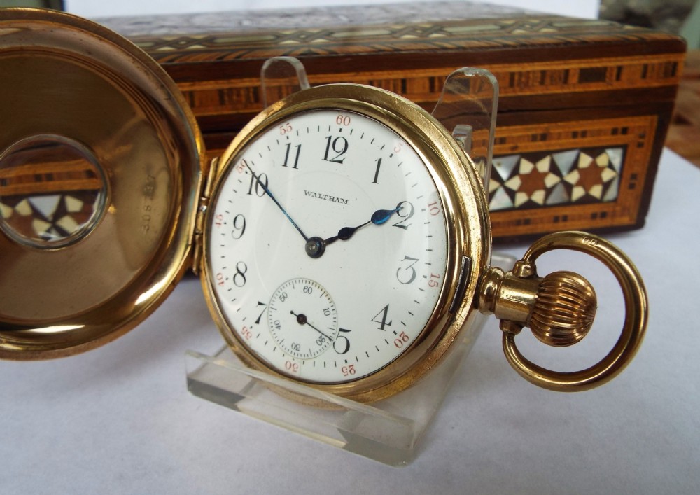 Waltham P S Bartlett half hunter pocket watch 1910