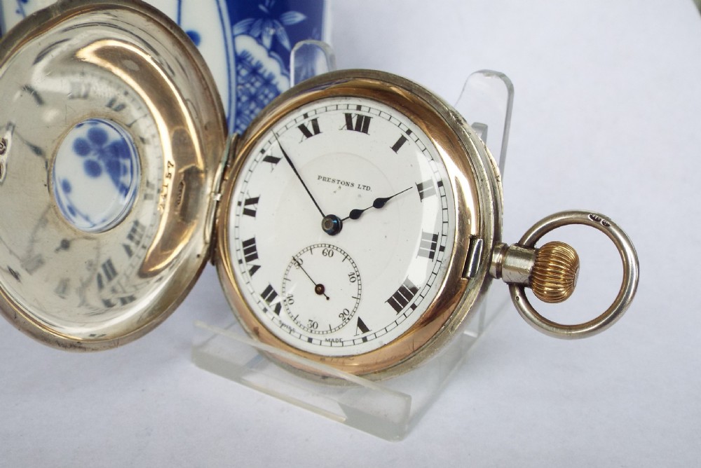 Silver Prestex Lever pocket watch by Prestons Ltd View II
