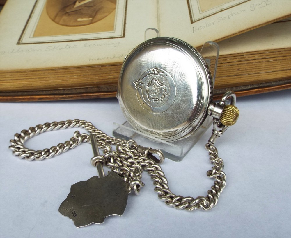 Antique silver Waltham half hunter pocket watch View II