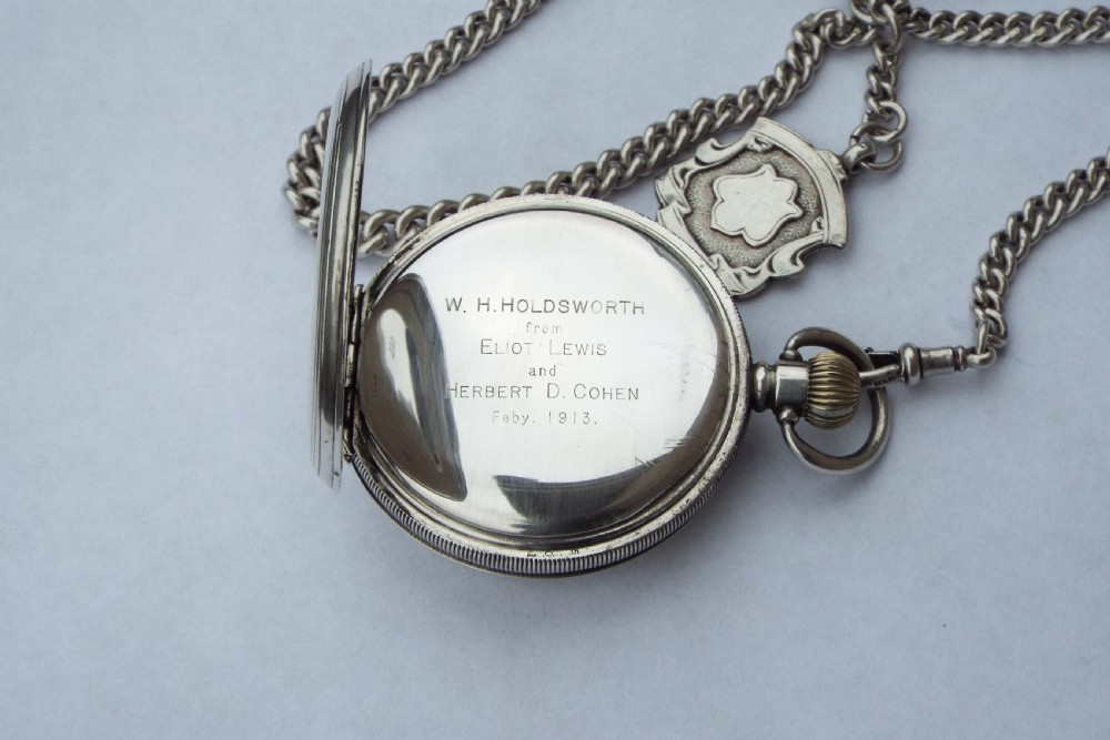 Antique silver Waltham half hunter pocket watch View IV