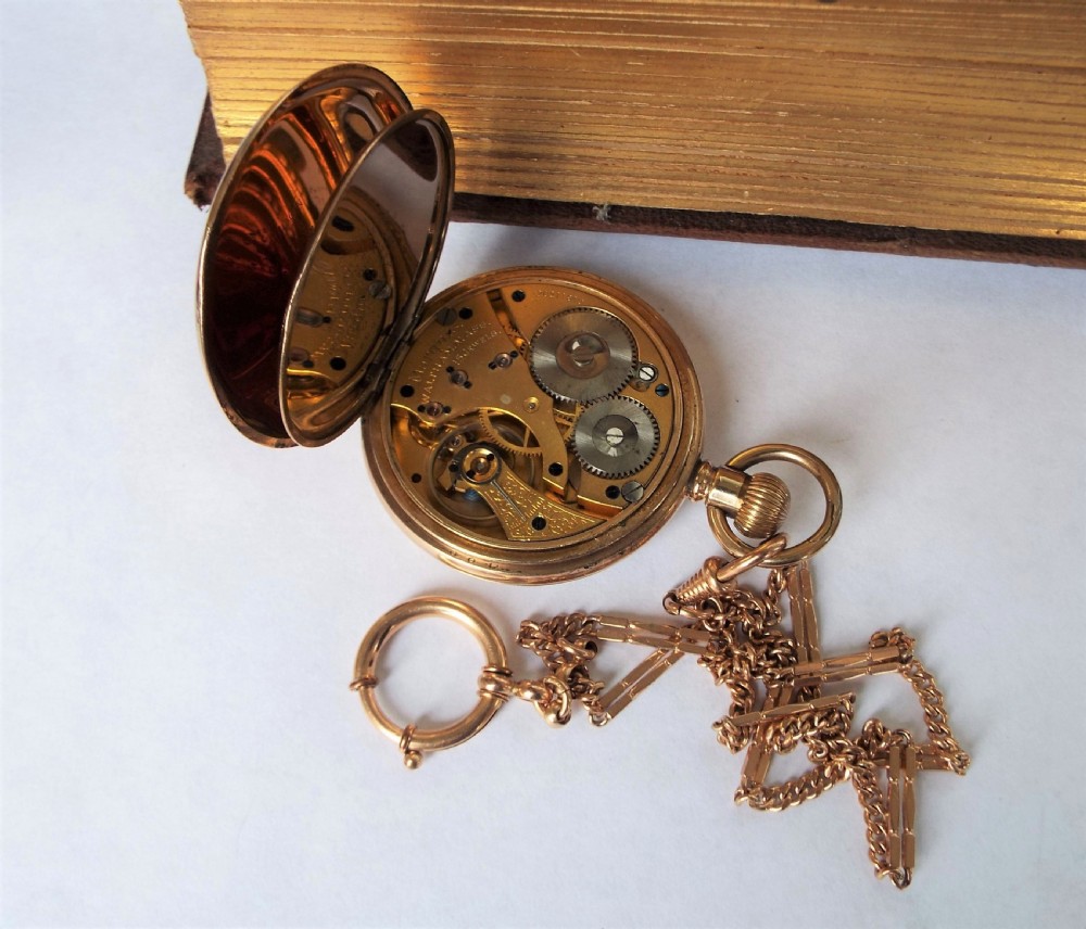 1915 Waltham Marquis pocket watch and albert View III