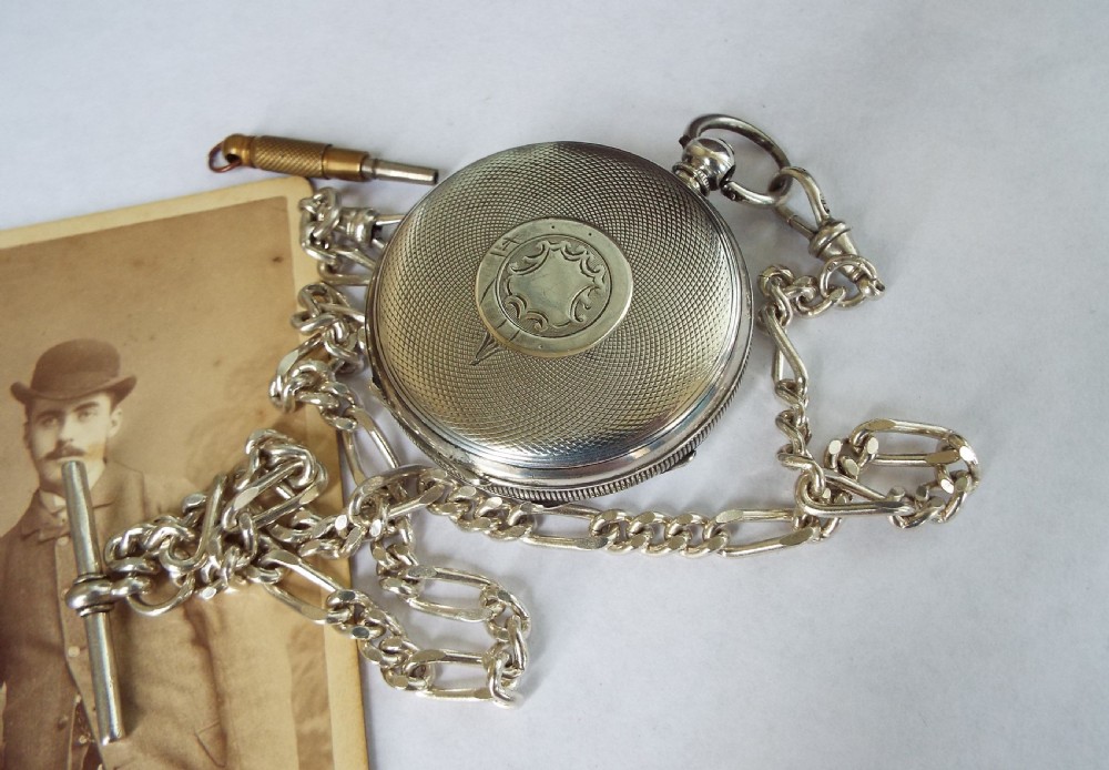 1909 Kays Triumph silver pocket watch with albert View III