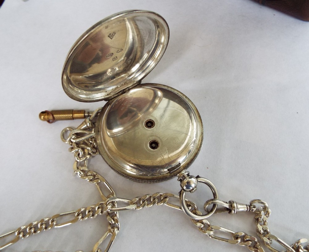 1909 Kays Triumph silver pocket watch with albert View V
