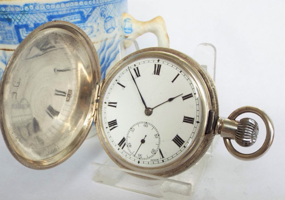 Silver Erlim full hunter pocket watch, 1922