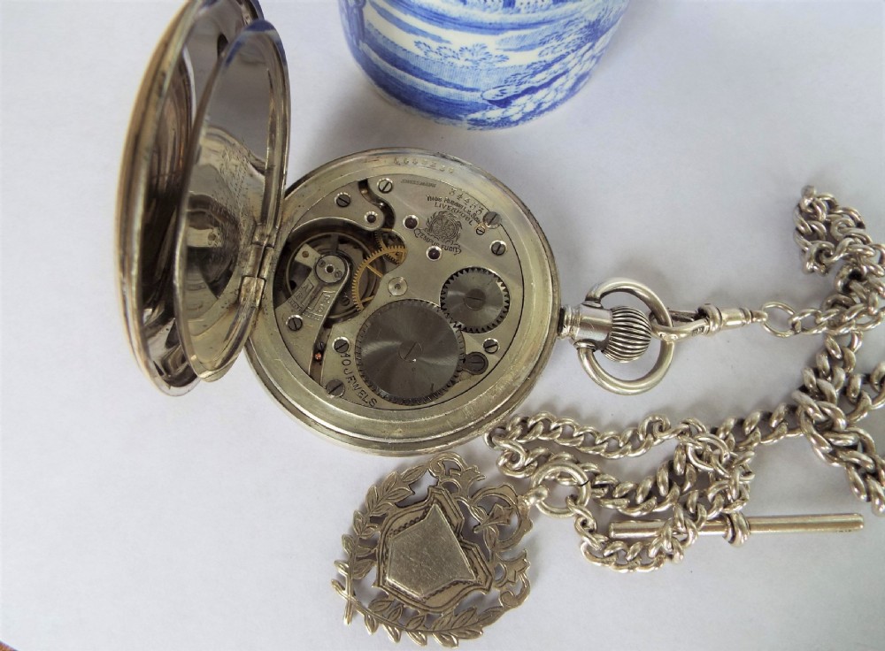1920s Thomas Russell hunter pocket watch and chain View II