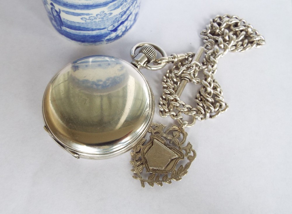 1920s Thomas Russell hunter pocket watch and chain View IV