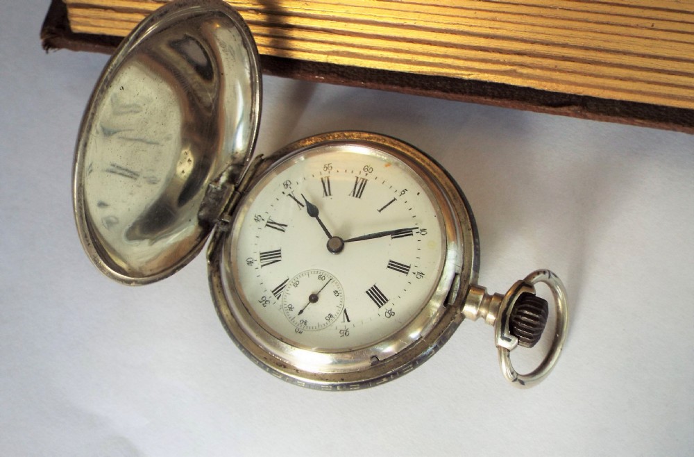 Antique niello hunter pocket watch, Aeby & Landry View III