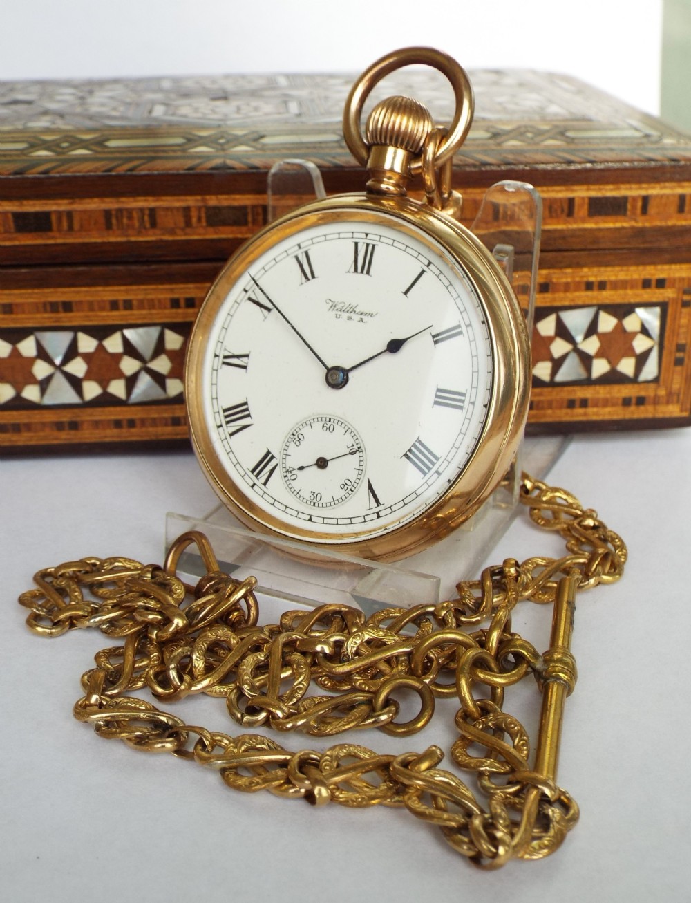 Waltham Traveler pocket watch, 1901, with albert