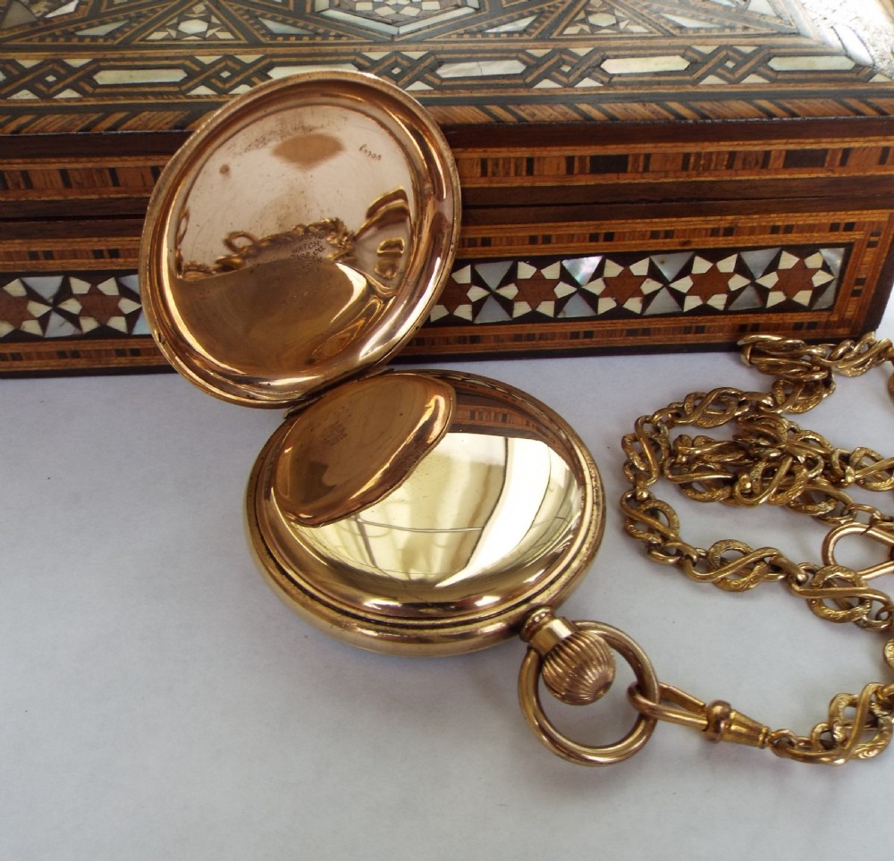 Waltham Traveler pocket watch, 1901, with albert View III