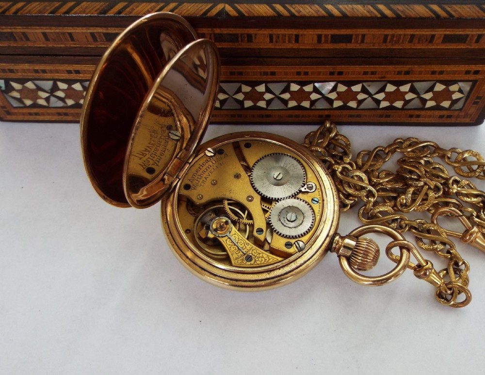 Waltham Traveler pocket watch, 1901, with albert View IV
