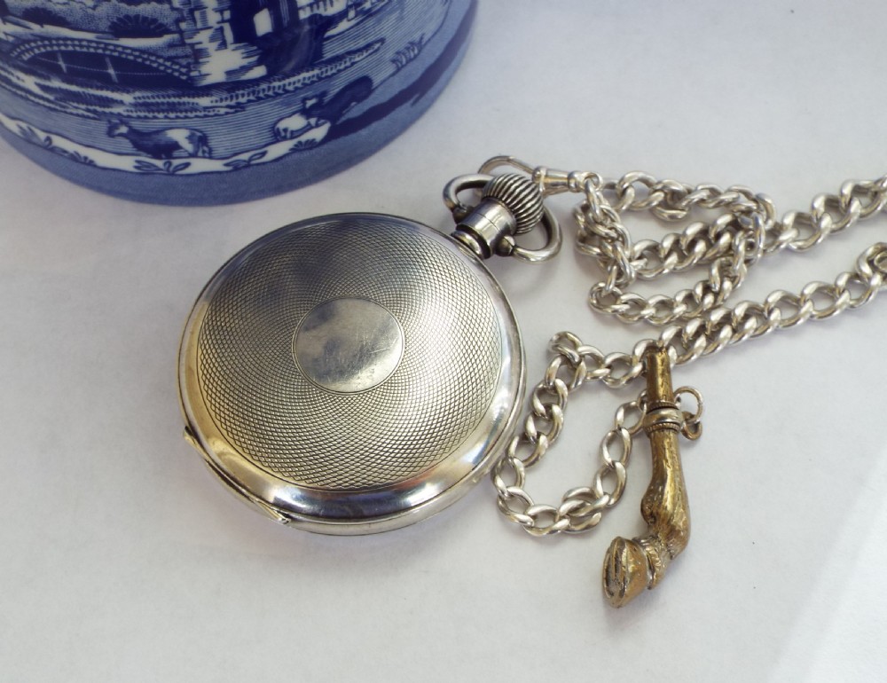 1930 silver pocket watch, W Hinds, London  View II