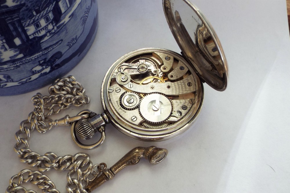 1930 silver pocket watch, W Hinds, London  View III